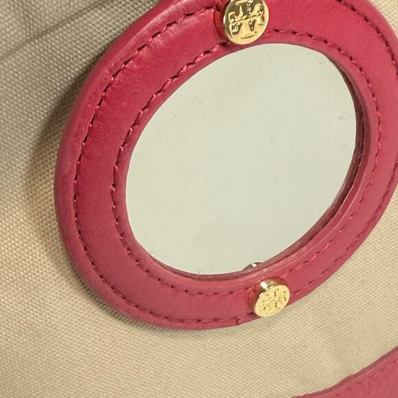 Tory Burch Fuchsia Leather Crossbody Bag 3-Compartment Magnetic Flap - Picture 8 of 9